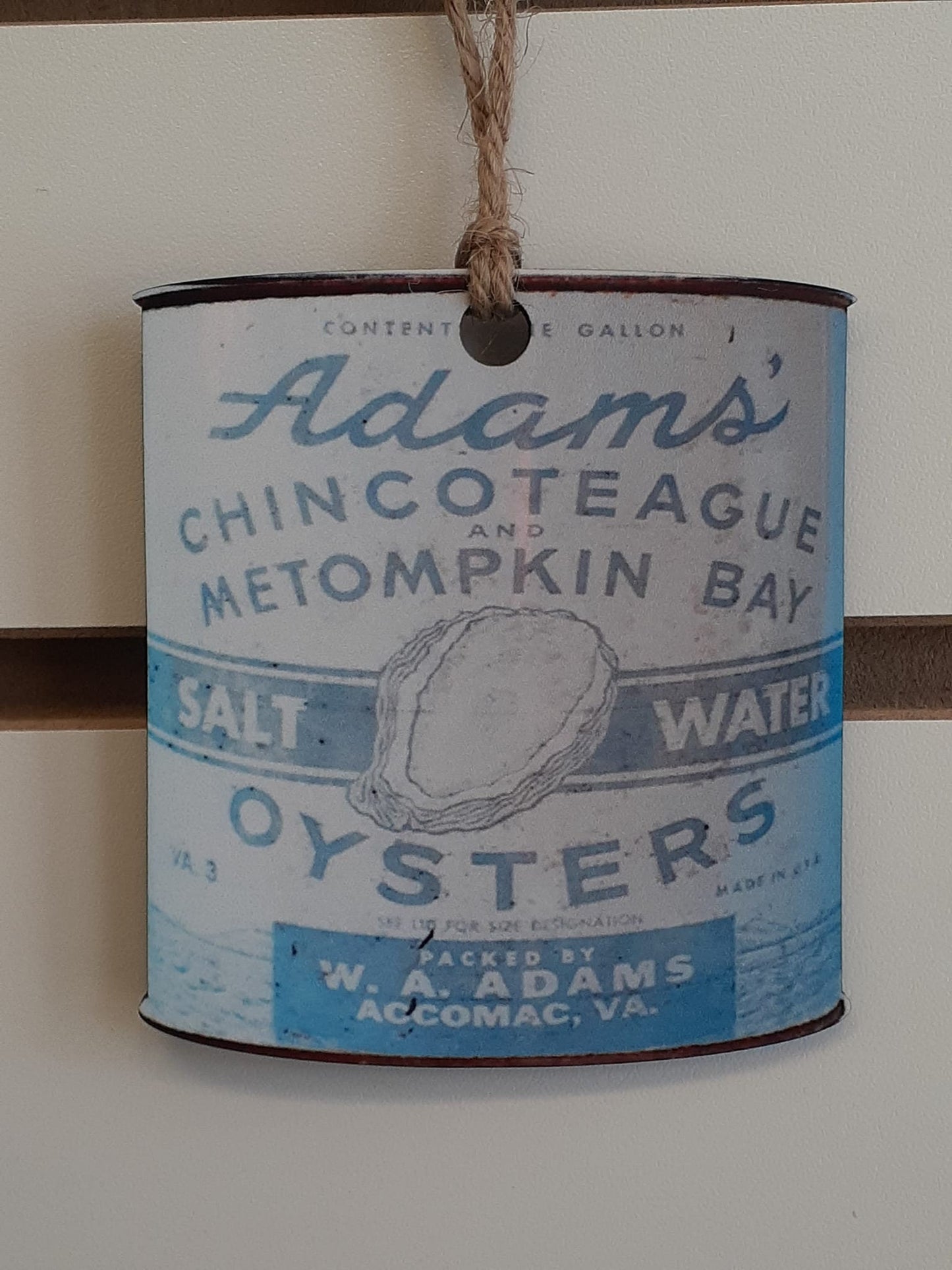 Chincoteague Oyster Can wood ornaments! Vintage images