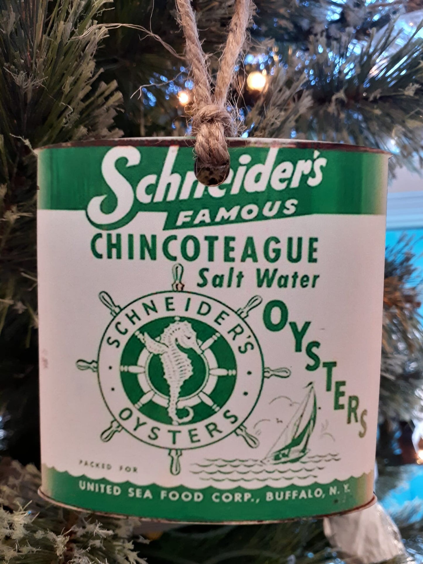 Chincoteague Oyster Can Wood Ornaments!