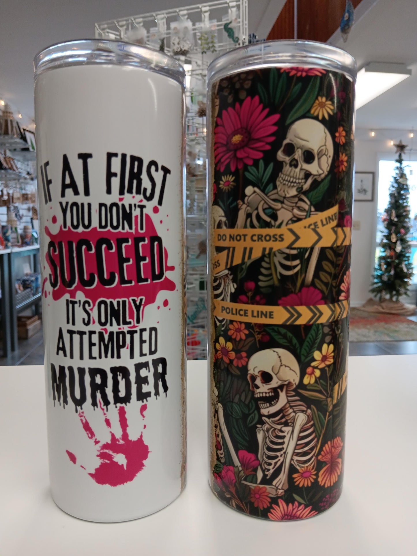 True Crime, Murder Mystery Stainless Steel tumbler! 20 oz. skinny coffee tumbler- Crime podcast gift!