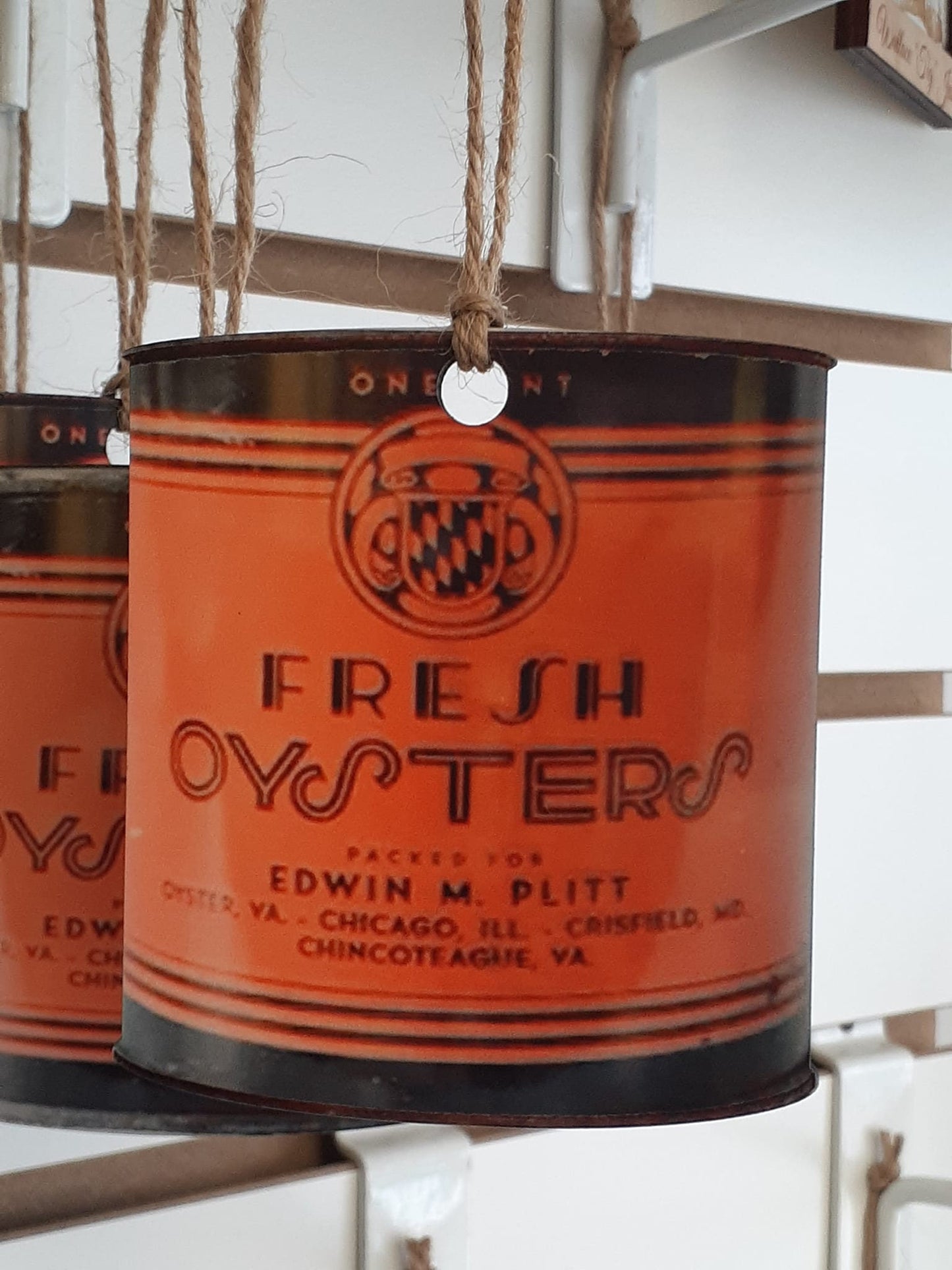 Chincoteague Oyster Can Wood Ornaments!