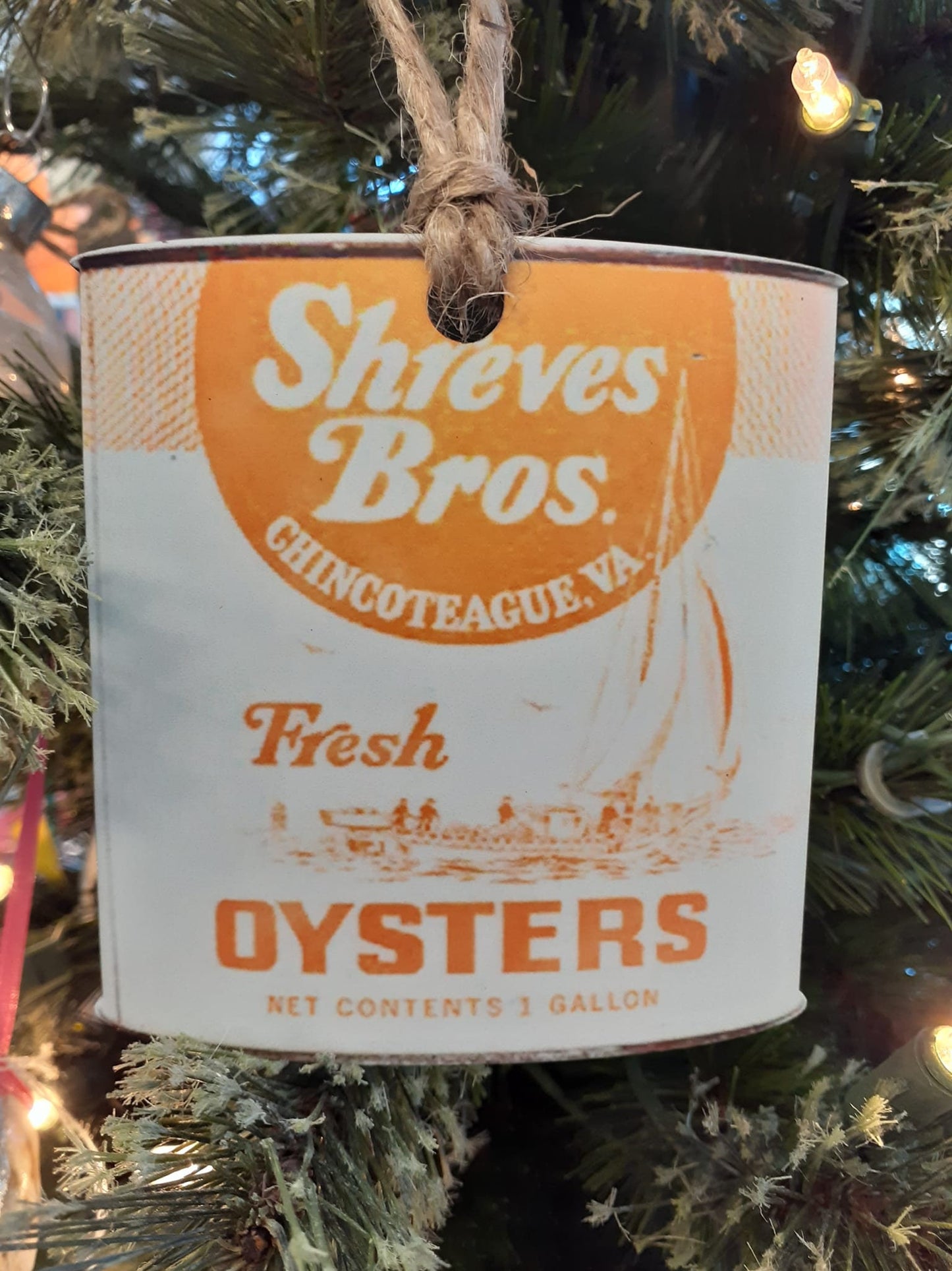 Chincoteague Oyster Can Wood Ornaments!