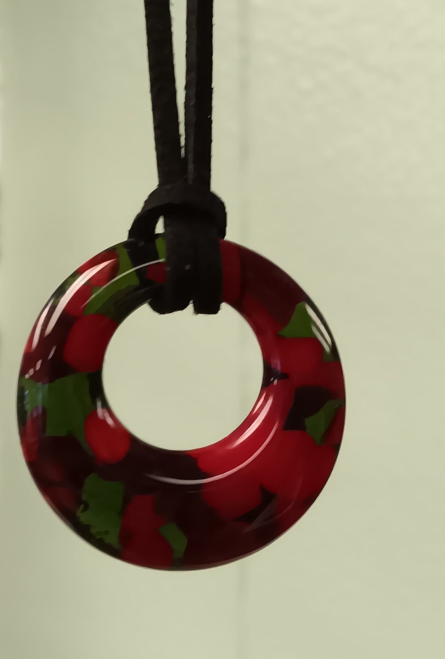 Glass Pendant necklaces- Handmade, kiln-fired, on suede cord