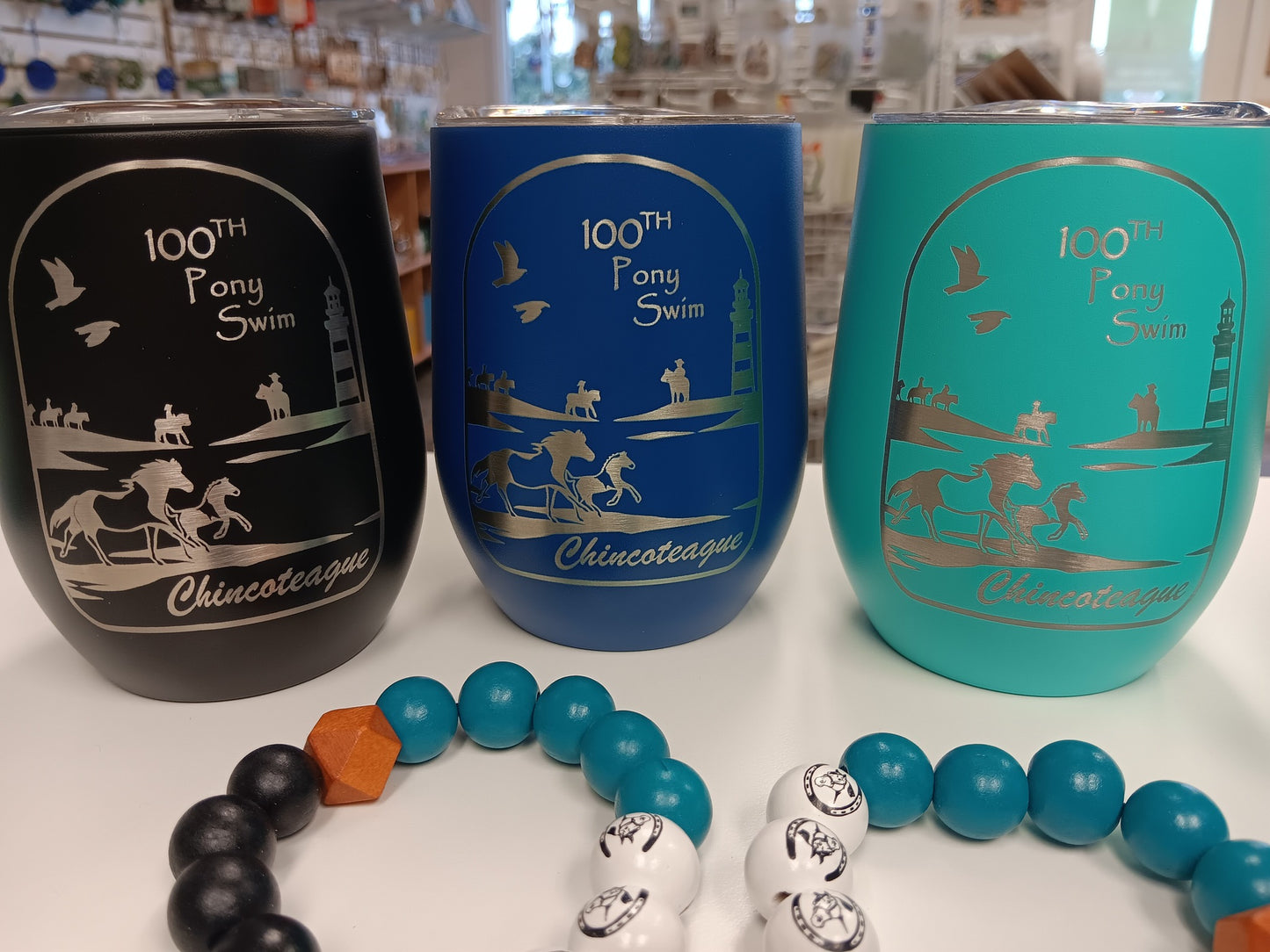 100th Pony Swim Wine Tumbler- 12 oz stainless steel