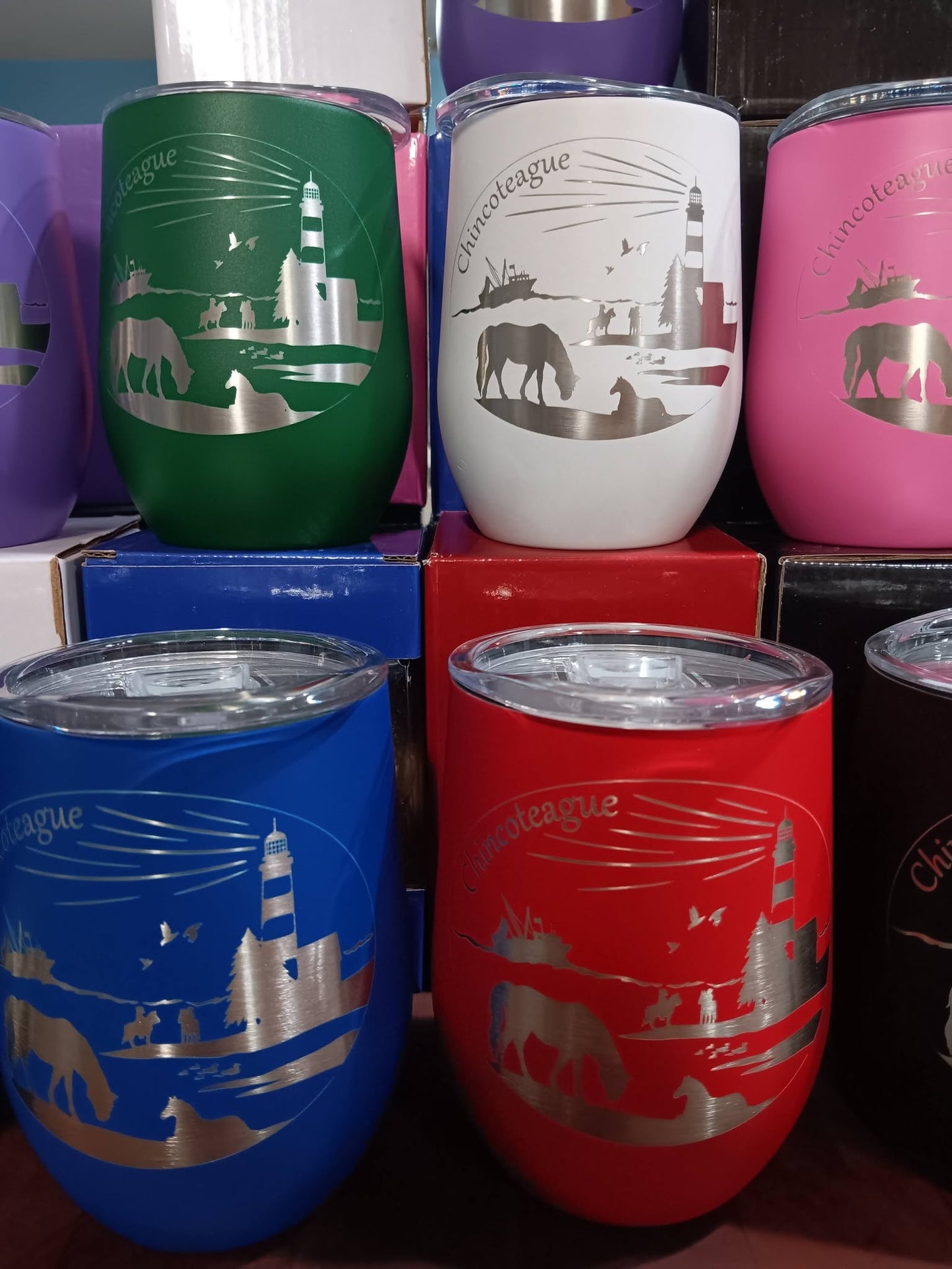 Chincoteague Heritage Wine Tumbler- 12 oz