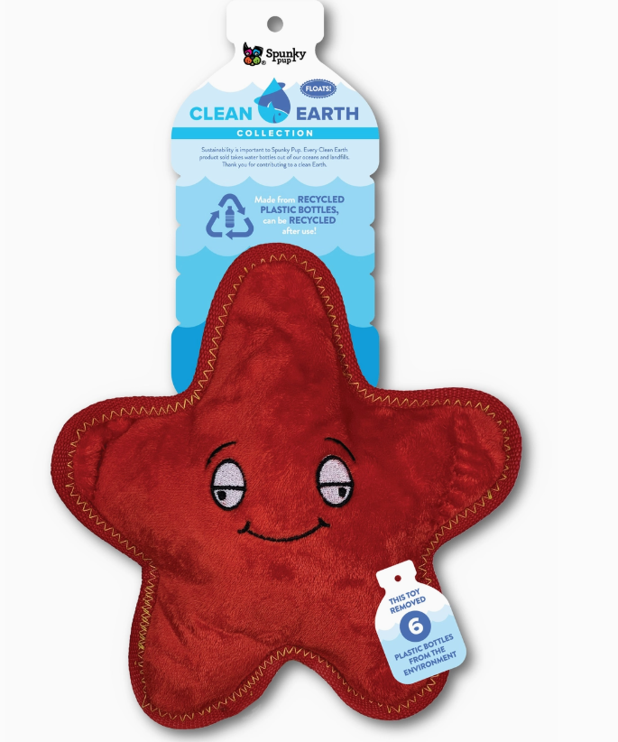 Clean Earth Recycled Plush Dog Toy- Starfish
