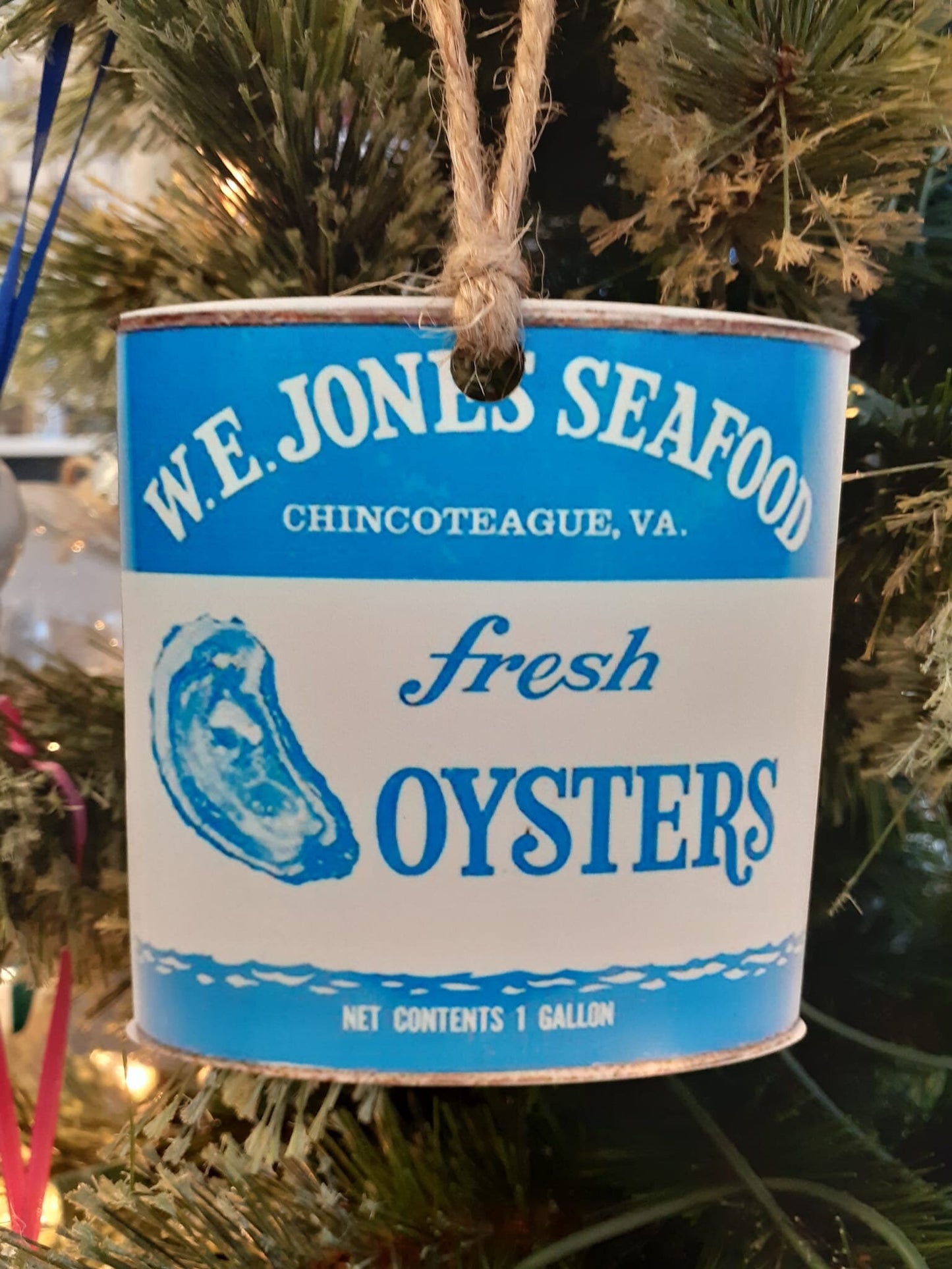 Chincoteague Oyster Can Wood Ornaments!