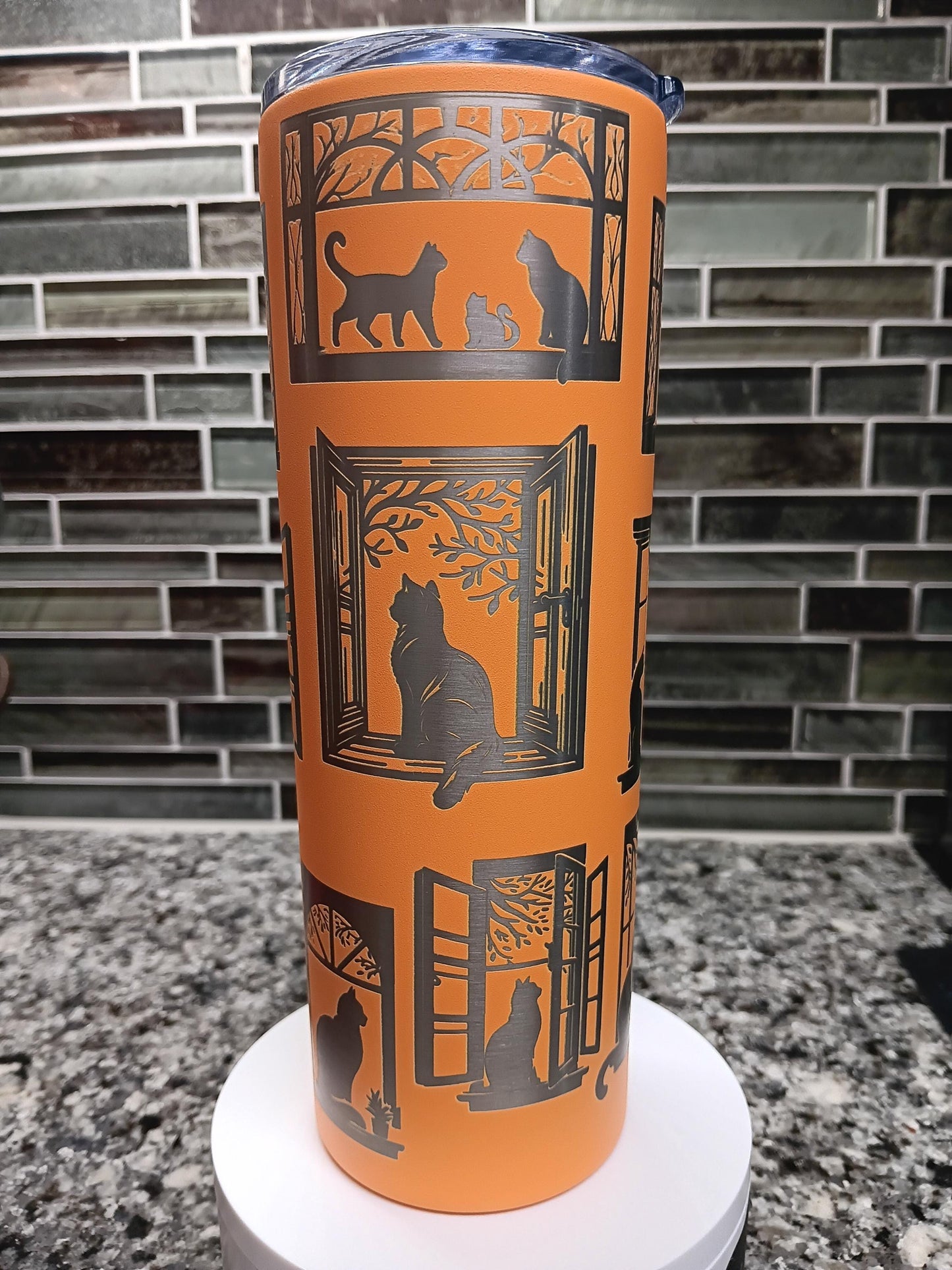 Crazy Cat Lady Engraved Tumbler- 20 oz skinny