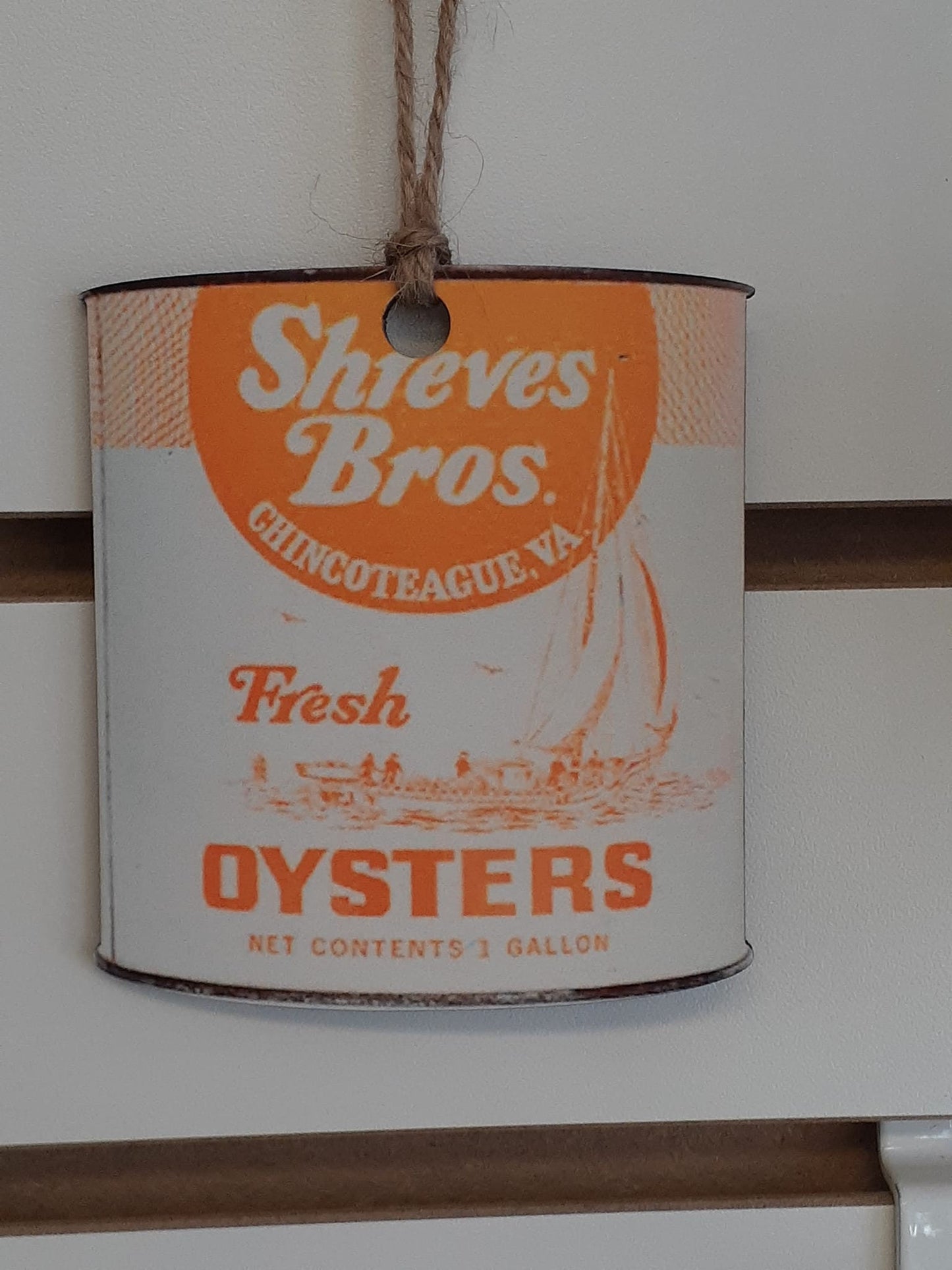 Chincoteague Oyster Can Wood Ornaments!