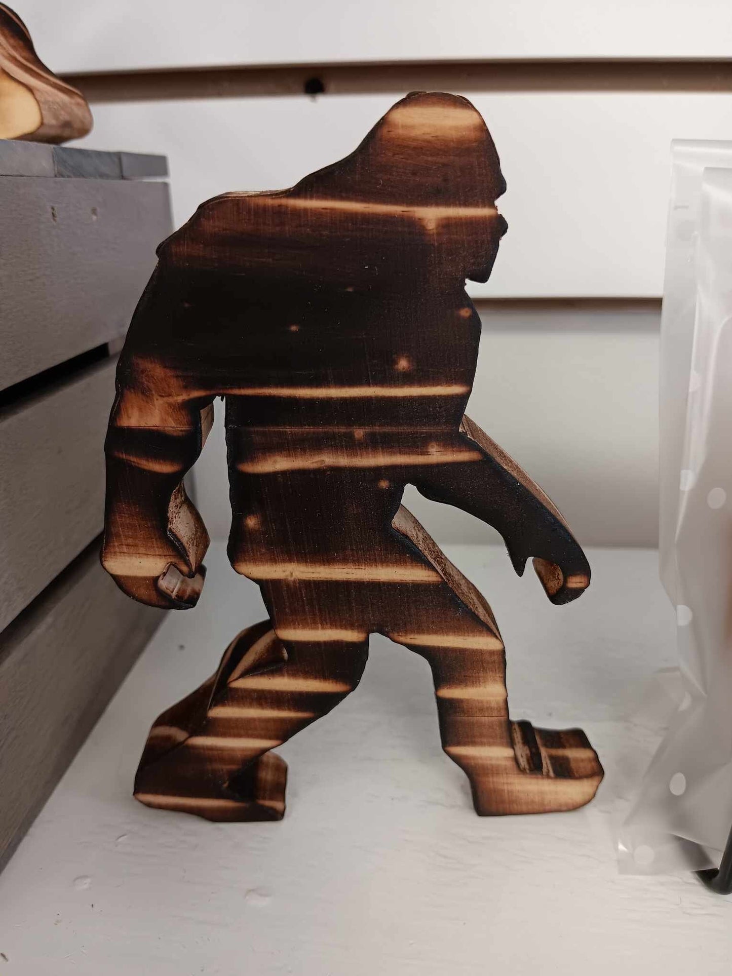 Bigfoot Wooden carving- Walking Bigfoot, Yeti figurine