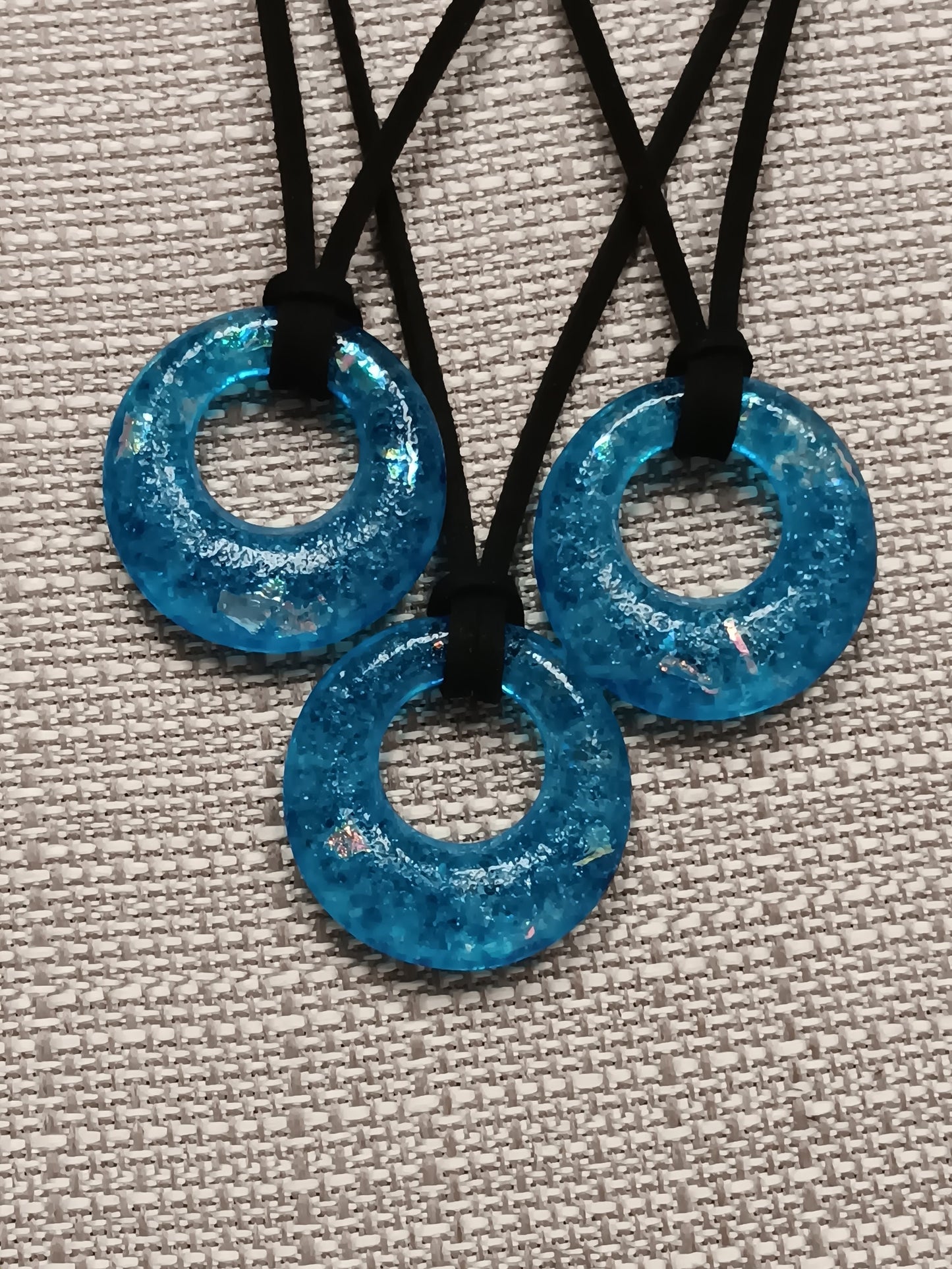 Glass Pendant necklaces- Handmade, kiln-fired, on suede cord