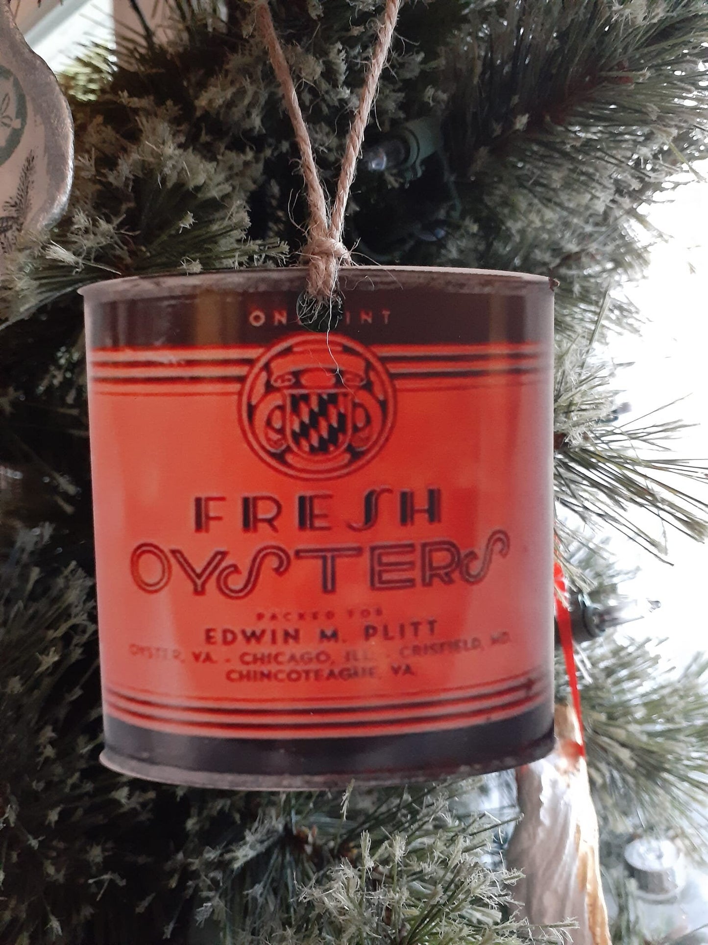 Chincoteague Oyster Can Wood Ornaments!