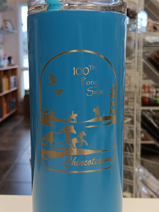 100th Pony Penning skinny tumbler