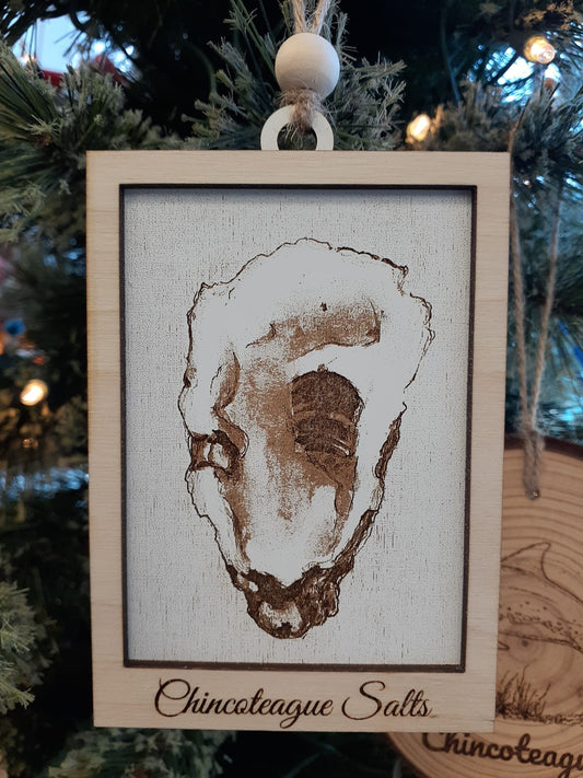 Chincoteague Salts, Laser Engraved Oyster ornament