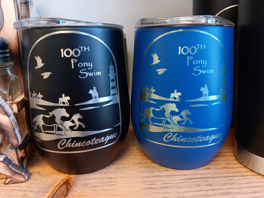 100th Pony Swim Wine Tumbler- 12 oz stainless steel