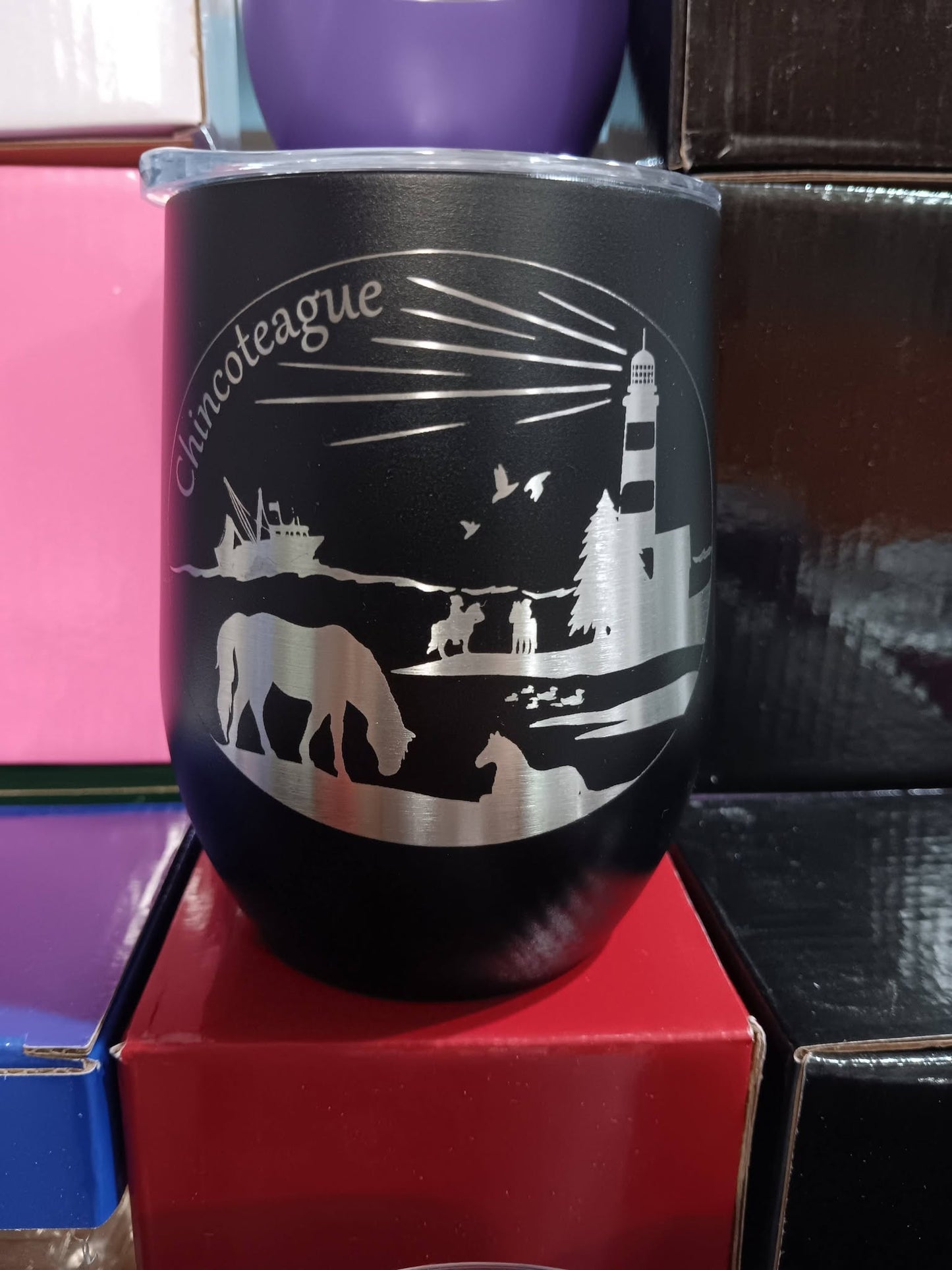 Chincoteague Heritage Wine Tumbler- 12 oz
