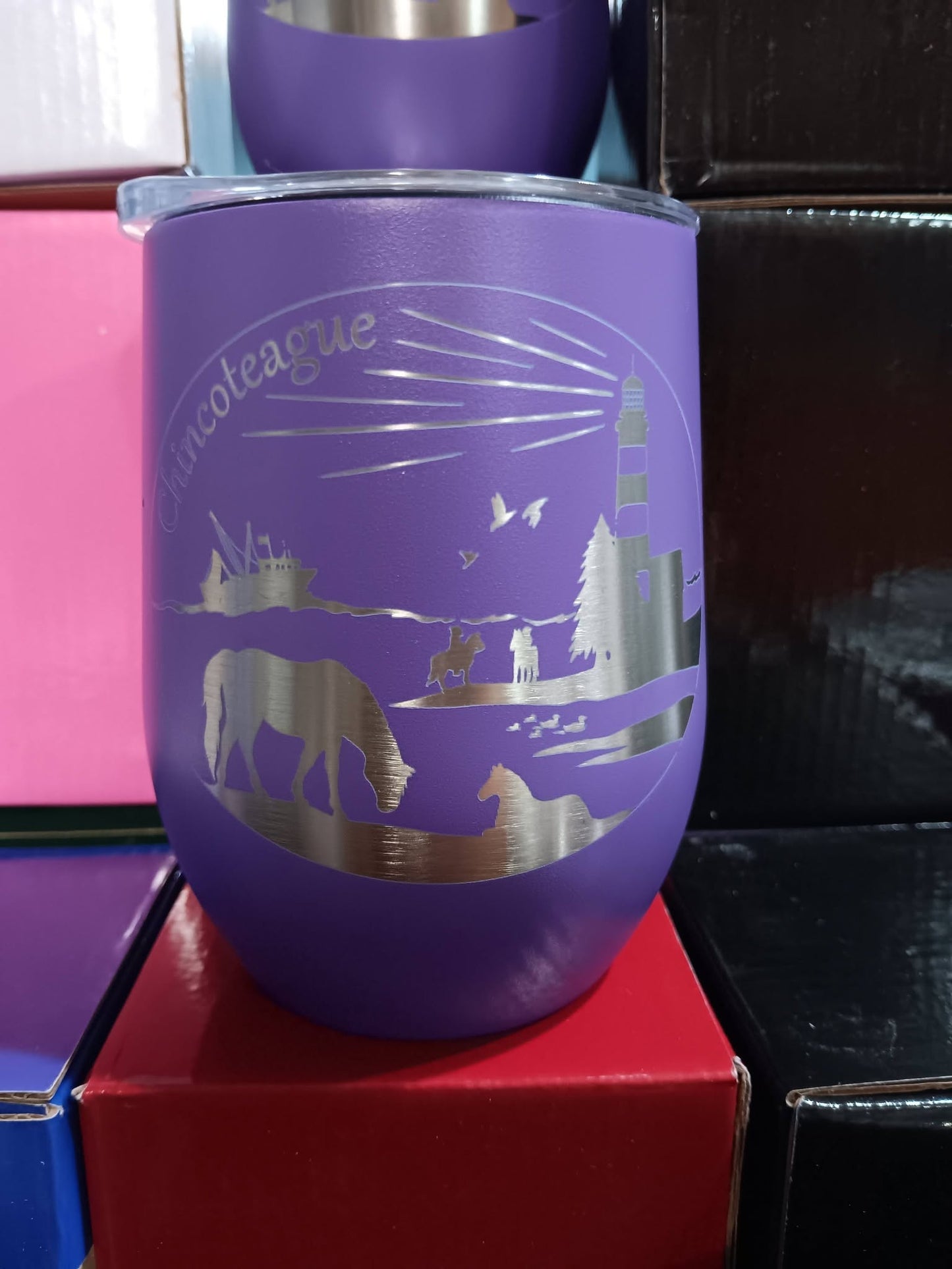 Chincoteague Heritage Wine Tumbler- 12 oz