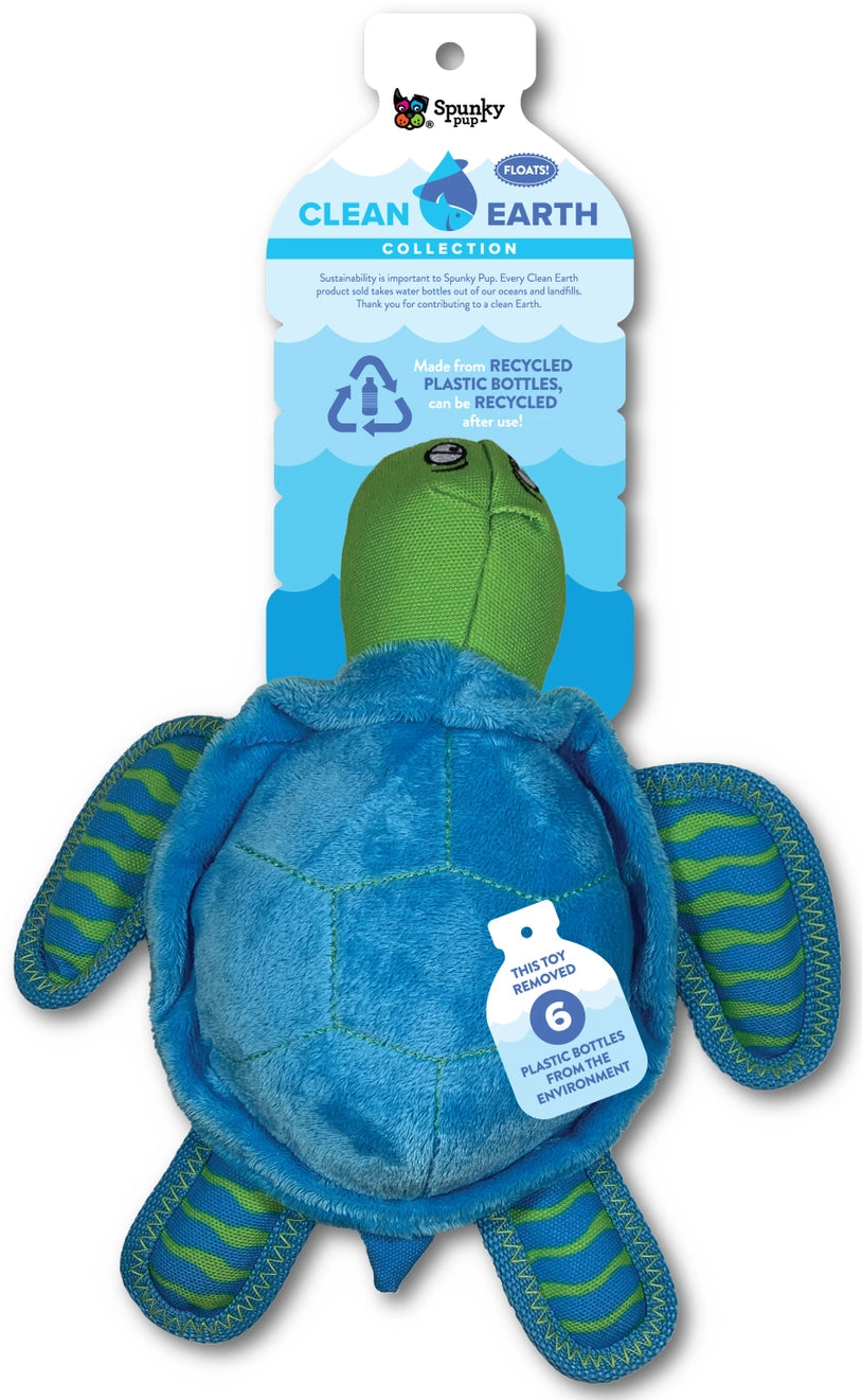 Clean Earth Recycled Plush Dog Toys- Sea turtle