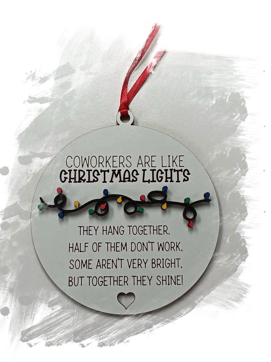 Funny Co-Worker Christmas ornament! Christmas Lights