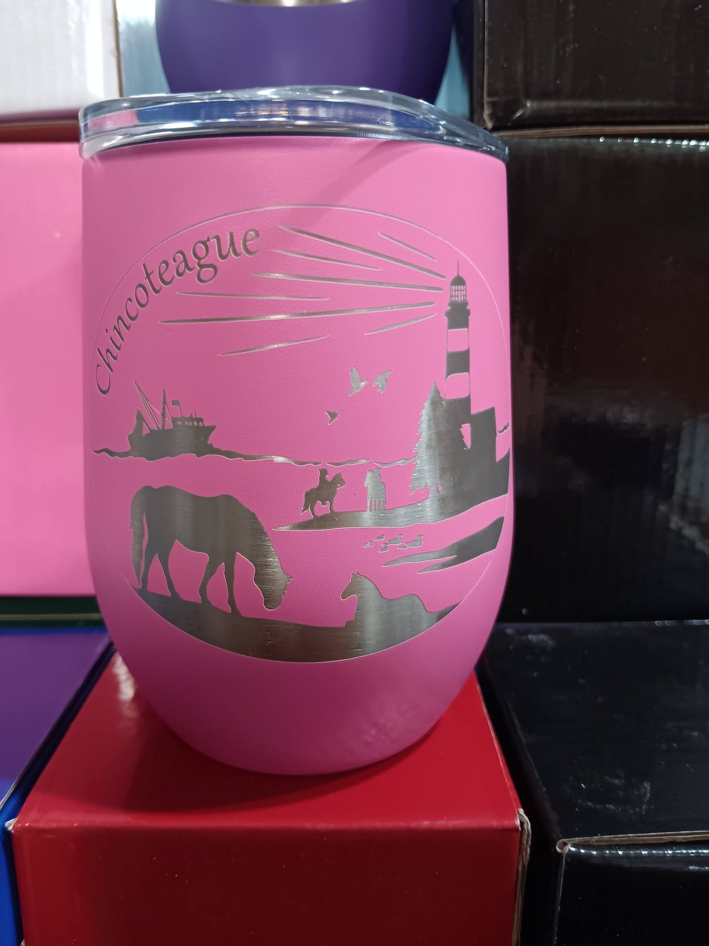 Chincoteague Heritage Wine Tumbler- 12 oz