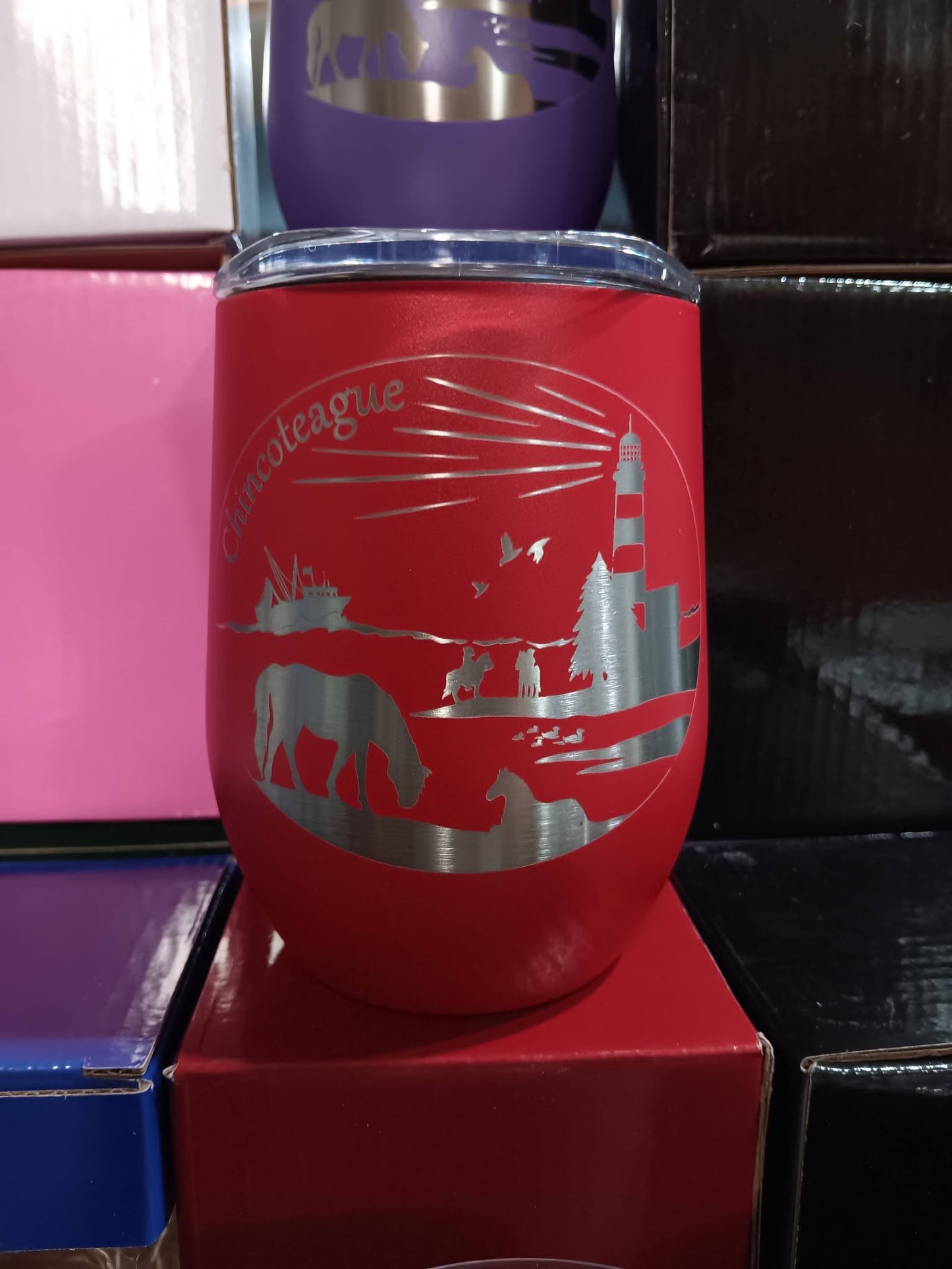 Chincoteague Heritage Wine Tumbler- 12 oz
