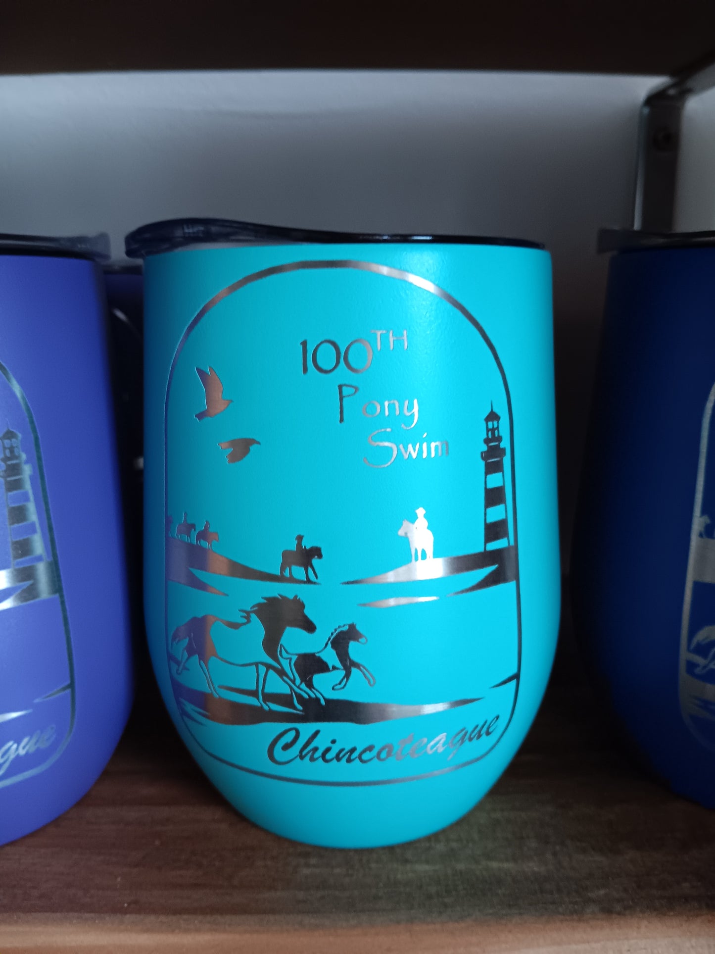 100th Pony Swim Wine Tumbler- 12 oz stainless steel