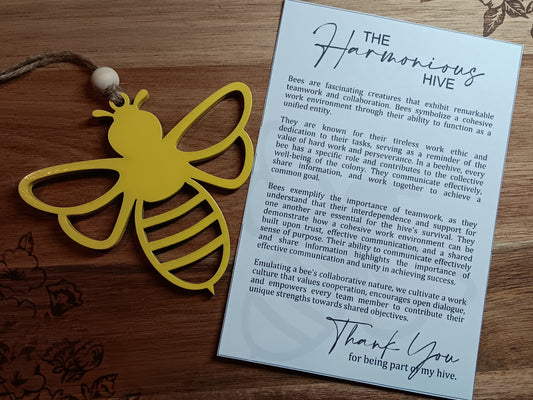 Co-worker poem ornament- Harmonious Hive Bee