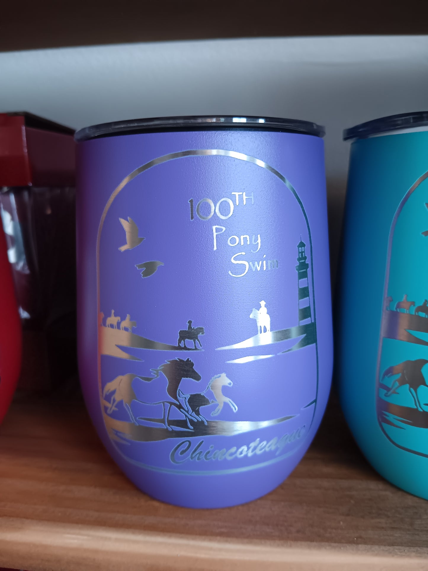 100th Pony Swim Wine Tumbler- 12 oz stainless steel