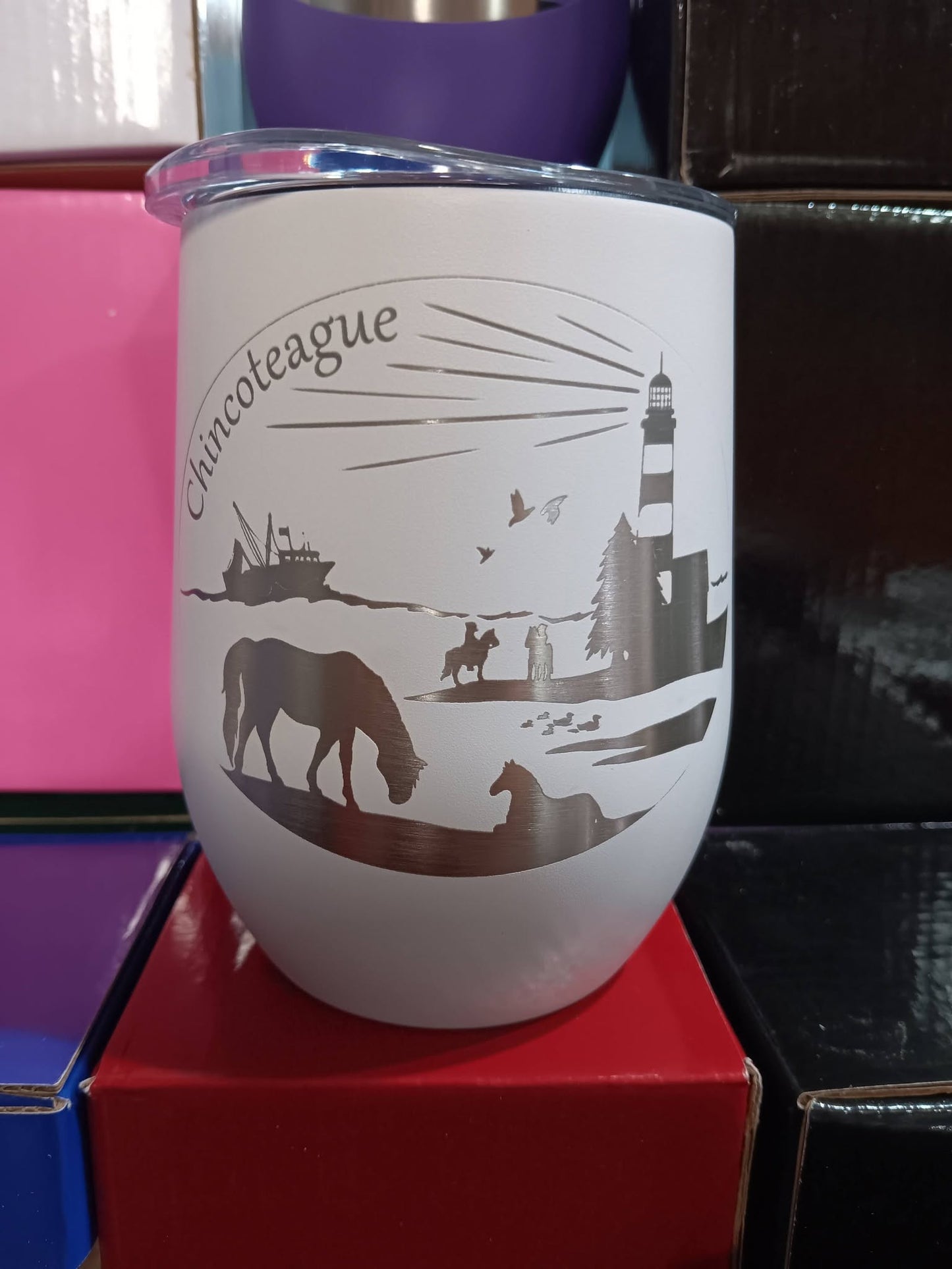 Chincoteague Heritage Wine Tumbler- 12 oz